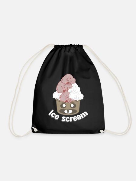 Eis Eiscreme Gespenst Eisbecher - Turnbeutel - Schwarz
