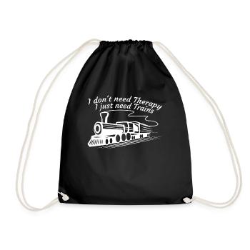Railway, train driver, train, steam locomotive, trains - Drawstring Bag - black - Front