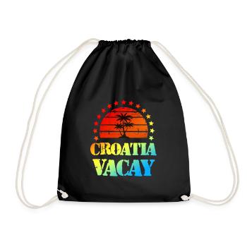 Croatia Urlaub - Turnbeutel - Schwarz - Vorne