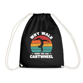 Wagon Wheel Girl Gymnastics Gift Wagon Wheels - Drawstring Bag - black - Front