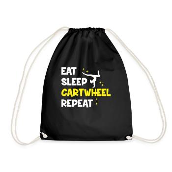 Wagon Wheel Girl Gymnastics Gift Wagon Wheels - Drawstring Bag - black - Front