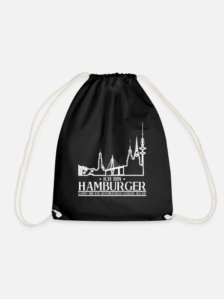 Hamburg Witz für Hamburger - Turnbeutel - Schwarz