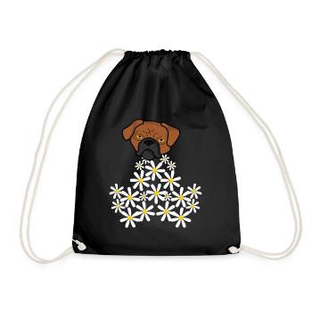Daisy Dog of Flowers - Drawstring Bag - black - Front