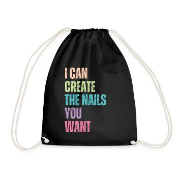 I create the nails you want manicure - Drawstring Bag - black - Front