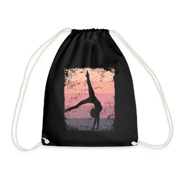 Gymnaste Gymnaste Gymnastique Rythmique Rétro - Sac de sport léger - noir - Devant