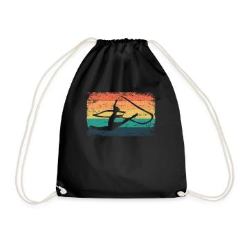 Gymnaste Gymnaste Gymnastique Rythmique Rétro - Sac de sport léger - noir - Devant
