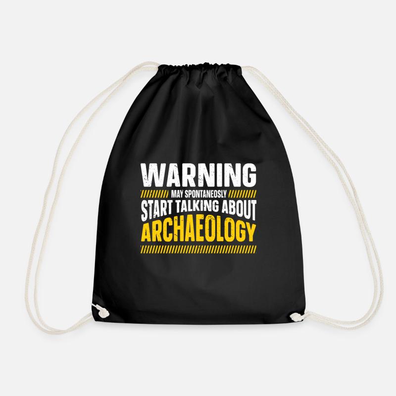 Archaeologist Gift Archaeology - Drawstring Bag - black