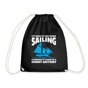 Voilier Cadeau Voilier Capitaine de navigation - Sac de sport léger - noir - Devant