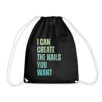 I create the nails you want manicure - Drawstring Bag - black - Front