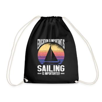 Voilier Cadeau Voilier Capitaine de navigation - Sac de sport léger - noir - Devant