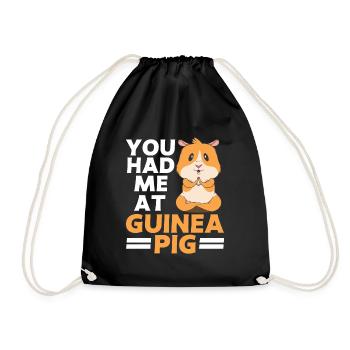 Guinea Pig Gift Pet Guinea Pig - Drawstring Bag - black - Front