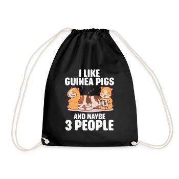 Guinea Pig Gift Pet Guinea Pig - Drawstring Bag - black - Front