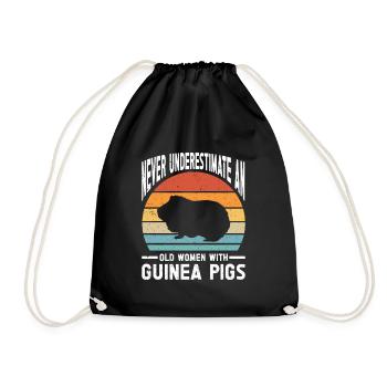 Guinea Pig Gift Pet Guinea Pig - Drawstring Bag - black - Front