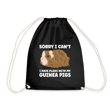 Guinea Pig Gift Pet Guinea Pig - Drawstring Bag - black - Front