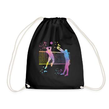 Volleyball players children beach volleyball - Drawstring Bag - black - Front