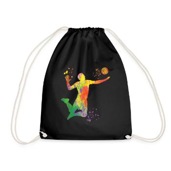 Volleyball players children beach volleyball - Drawstring Bag - black - Front