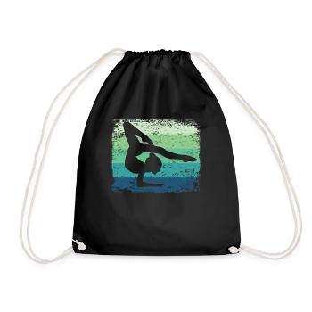 Gymnaste Gymnaste Gymnastique Rythmique Rétro - Sac de sport léger - noir - Devant
