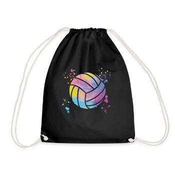 Volleyball players children beach volleyball - Drawstring Bag - black - Front