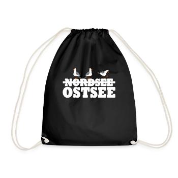 Ostseeküste Möwen Ostsee - Turnbeutel - Schwarz - Vorne