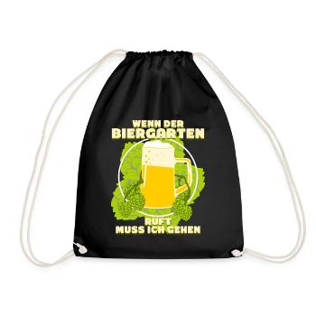 Der Biergarten ruft - Turnbeutel - Schwarz - Vorne
