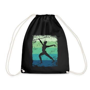 Gymnaste Baton Gymnastique Rythmique Rétro - Sac de sport léger - noir - Devant