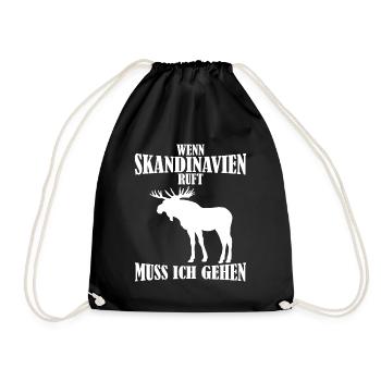 Skandinavien Elch Norwegen - Turnbeutel - Schwarz - Vorne