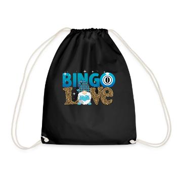 Bingo Love Women Men Funny Bingo - Drawstring Bag - black - Front