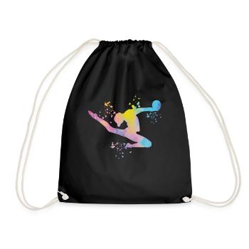 Gymnast with ball rhythmic gymnastics - Drawstring Bag - black - Front