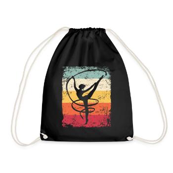 Gymnaste Gymnaste Gymnastique Rythmique Rétro - Sac de sport léger - noir - Devant