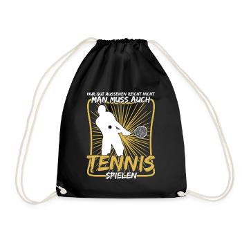 Tennis Tennisspieler Tennisspiel - Turnbeutel - Schwarz - Vorne