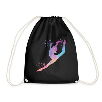 Gymnast with clubs Rhythmic gymnastics - Drawstring Bag - black - Front