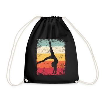 Gymnaste Gymnaste Gymnastique Rythmique Rétro - Sac de sport léger - noir - Devant