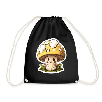 Drôle de champignon de dessin animé - Sac de sport léger - noir - Devant
