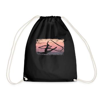 Gymnaste Gymnaste Gymnastique Rythmique Rétro - Sac de sport léger - noir - Devant