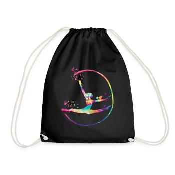 Gymnast with band Rhythmic gymnastics - Drawstring Bag - black - Front