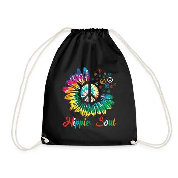 Paix de tournesol d’âme hippie - Sac de sport léger - noir - Devant