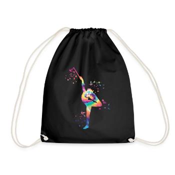 Gymnastin Mit Baton Rhythmische Gymnastik - Turnbeutel - Schwarz - Vorne