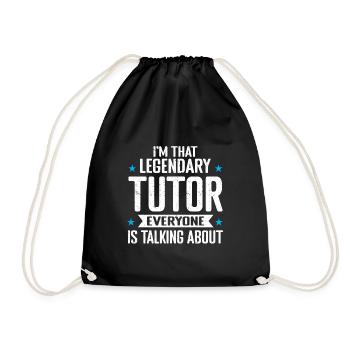 Tutor Geschenk Tutor - Turnbeutel - Schwarz - Vorne