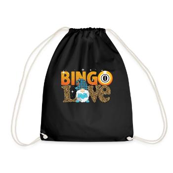 Bingo Love Women Men Funny Bingo - Drawstring Bag - black - Front