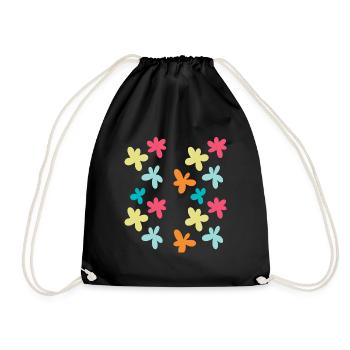 fleurs colorées - Sac de sport léger - noir - Devant