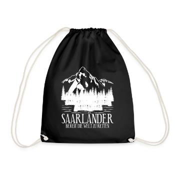 Saarland Wandern Saarländer - Turnbeutel - Schwarz - Vorne