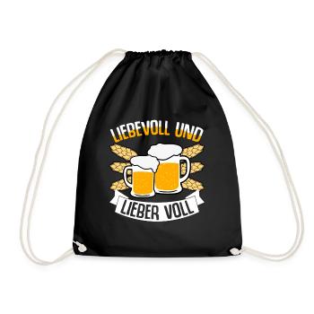 Bier Alkohol Junggesellenabschied - Turnbeutel - Schwarz - Vorne