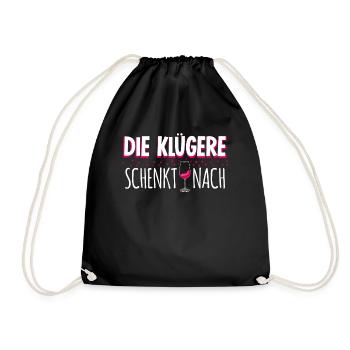 Wein Rotwein Weißwein Weinliebhaber - Turnbeutel - Schwarz - Vorne