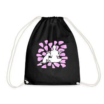 Chiens de méditation de chien de yoga - Sac de sport léger - noir - Devant