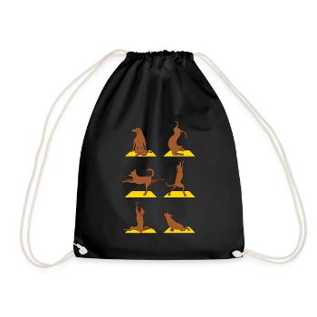 Yoga avec chiens de méditation - Sac de sport léger - noir - Devant