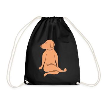 Funny Dog Yoga Dogs Meditation - Drawstring Bag - black - Front