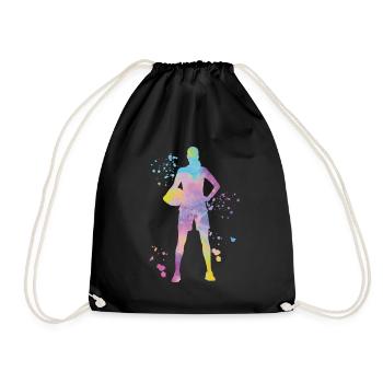 Volleyball players children beach volleyball - Drawstring Bag - black - Front