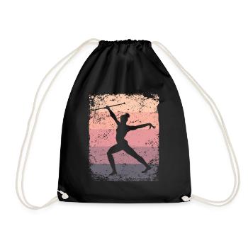Gymnaste Baton Gymnastique Rythmique Rétro - Sac de sport léger - noir - Devant