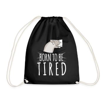 Sleeping Sleep Cat Cat Sleep Shirt - Drawstring Bag - black - Front