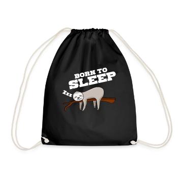 Sleeping Sloth Sleep Sleep Shirt - Drawstring Bag - black - Front